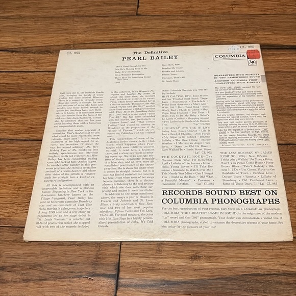 The Definitive Pearl Bailey Vinyl Record LP 1957 Columbia - Picture 3 of 6